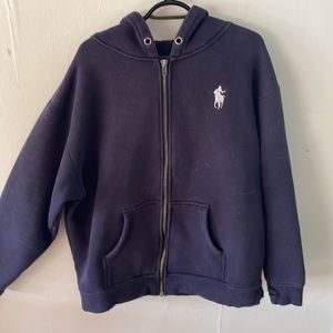 Upper Playground Mens XL Hoodie - Mock Polo by Ralph Lauren Blue Navy